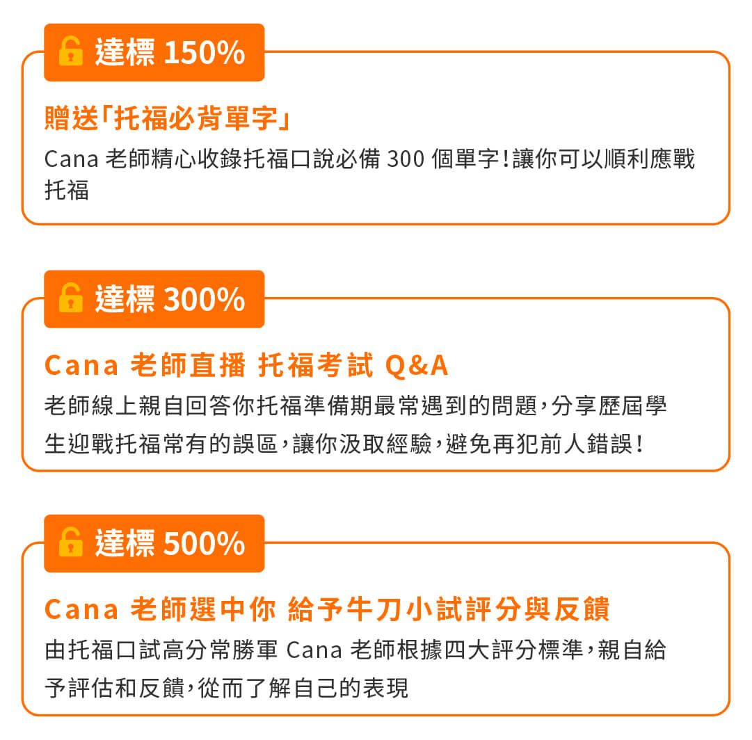 Cana 新制托福口試|備考攻略 - 募資達標