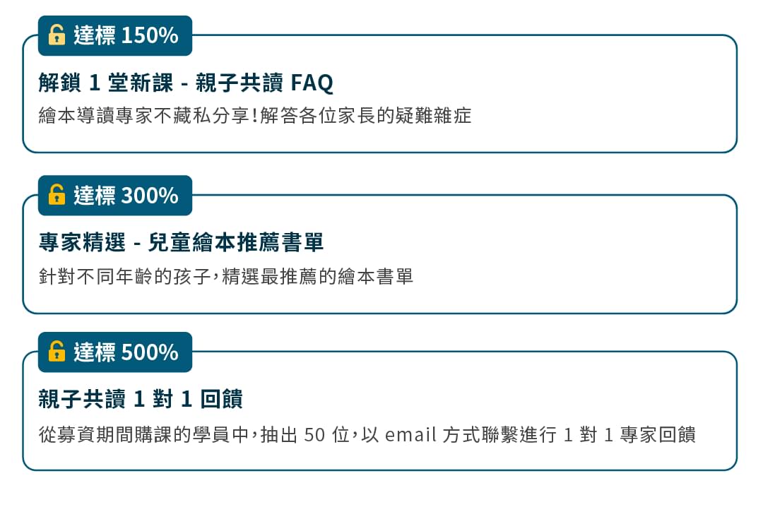 親子共讀雙語繪本課 - 募資達標解鎖